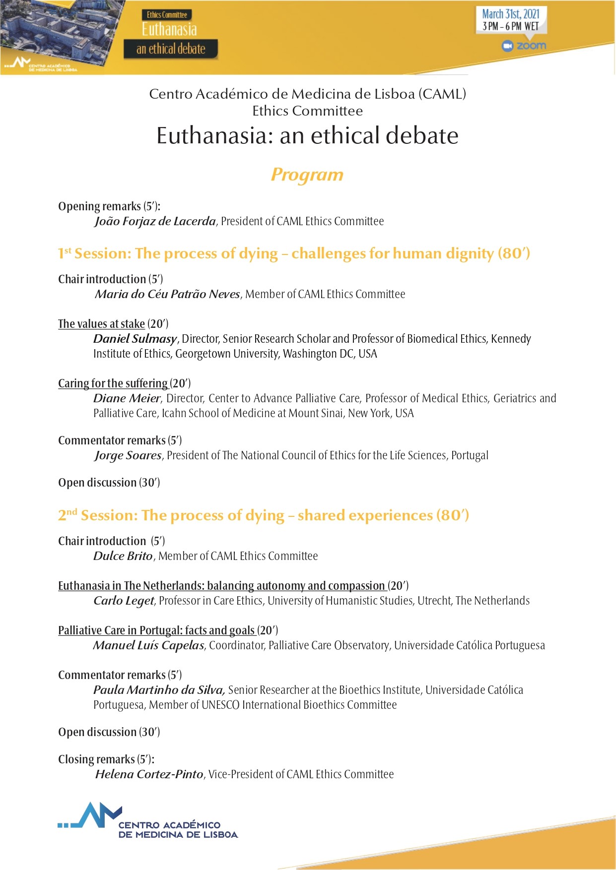 Euthanasia - An ethical debate - Ordem dos Enfermeiros - Centro